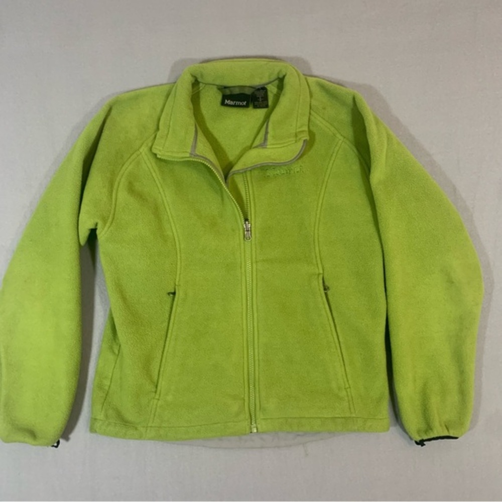 Marmot Lime Green Fleece Hoodie Ladies Size Small